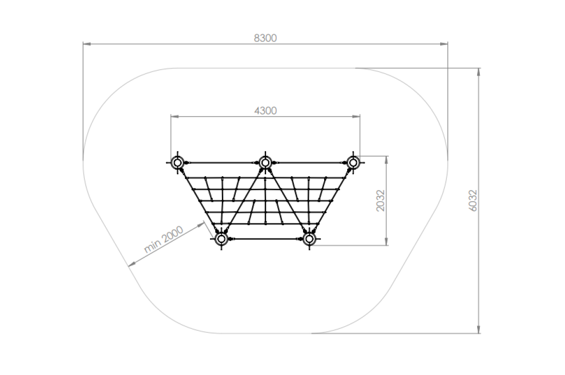 Commercial Playground Equipment KBT Armed Rope Structure Climbing Net